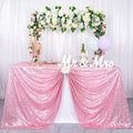 Sequin Tablecloth 60x102 Inches Pink Gold Wedding Party Overlay - Rectangular