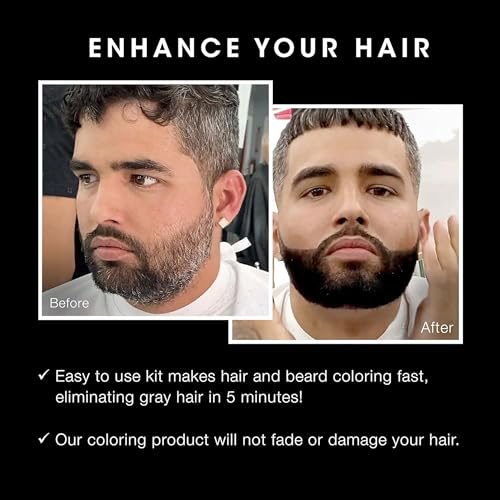 Pacinos Instant Hair & Beard Touch Up Black - Mess-Free, Sweat Resistant