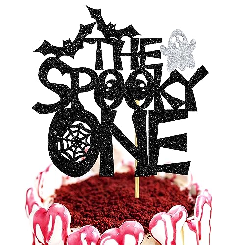Halloween Ghost Spider First Birthday Cake Topper - Spooky Party Decor