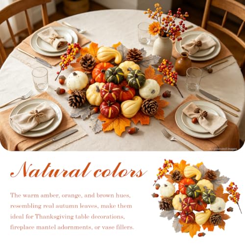 Autumn Decor Artificial Pumpkin Set - 28PCS Fall Harvest Decorations