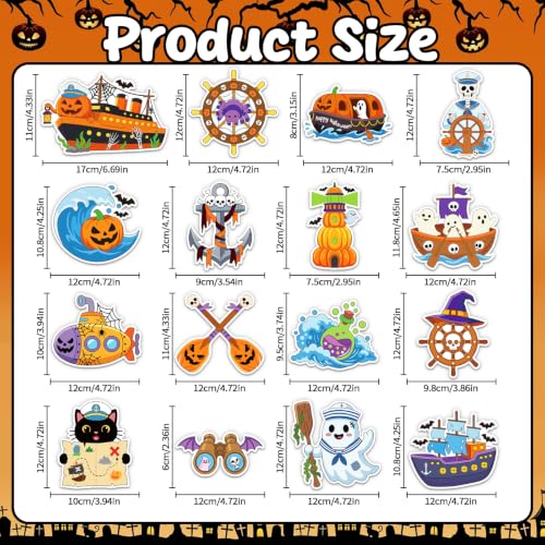 Halloween Cruise Door Magnets Set - Reusable Magnetic Stickers for Cars & Refrigerators