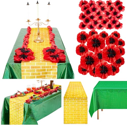 Yellow Brick Table Runner - 48 Pcs Wizard Party Decorations - Brick Variation