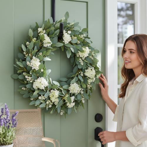Heavy Duty Black Wreath Hanger Over-the-Door Hook for Seasonal Decorations