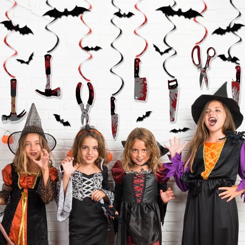 Halloween Party Decorations Kit with Banner Bat Stickers & Spooky Props