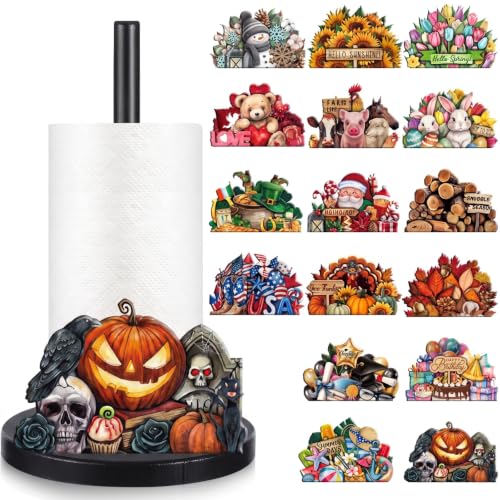 Fall Interchangeable Paper Towel Holder - Decorative Seasonal Sign Set - Fresh