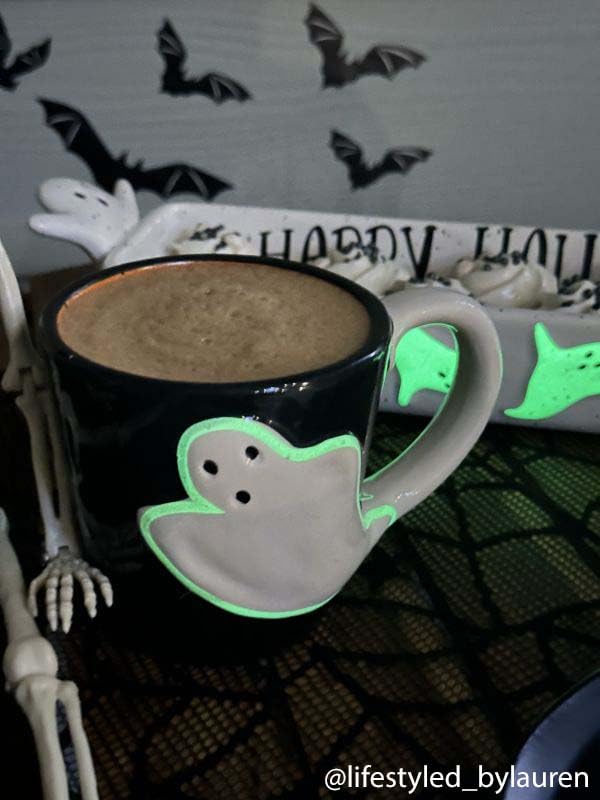 Mud Pie Glow In The Dark Mug - Ghost, 16oz, Hand-Painted Ceramic