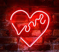 14x14 Red Heart LED Neon Sign - Love Wall Art, Bedroom Decor