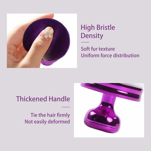 Extra Large Body Makeup Brush for Self Tanner, Leg Makeup & Bronzer Self Tan Applicator, 80mm Wide Round Head Kabuki Brush Provides More Even& Pretty Application with Drawstring Bag (Purple)
