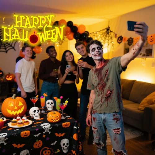 Happy Halloween Neon Sign - Halloween / Neon - Ready-to-Hang LED Decor, USB Powered