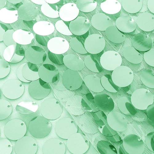 12x108 Inch Mint Green Sequin Table Runner - Premium Glitter Party Decor