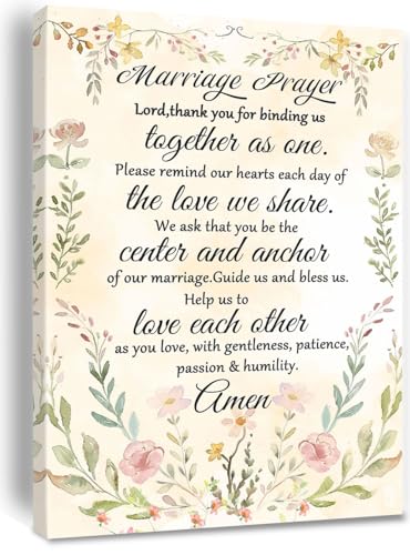 Marriage Prayer Quotes Canvas Wall Art Decor - 12x8 Inch Framed Christian Blessing Print for Living Room & Bedroom Variation of THIS listing