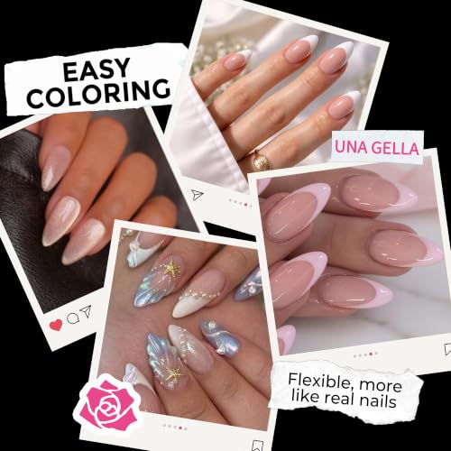 Almond Gel Press On Nails Medium 216pcs - No Trace, Long Lasting, Pre-Shaped