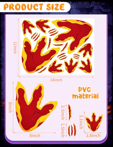128 Pcs Dinosaur Footprint Floor Decals for Kids Party & Decor - Jurassic Theme