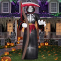 8FT Halloween Inflatable Grim Reaper Blow Up Yard Decor - Outdoor Spooky Decoration, Black Reaper Variation