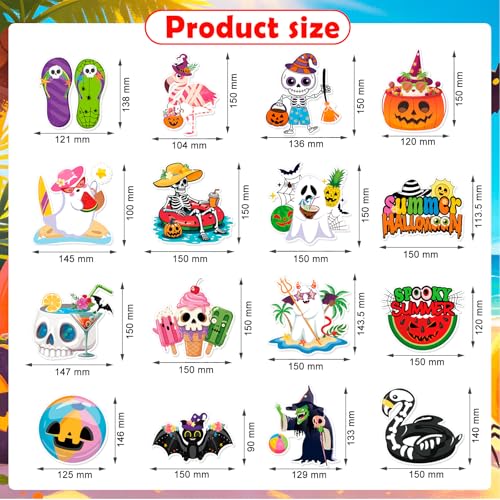 Summer Halloween Hanging Swirls Set - Tropical Spooky Party Decorations