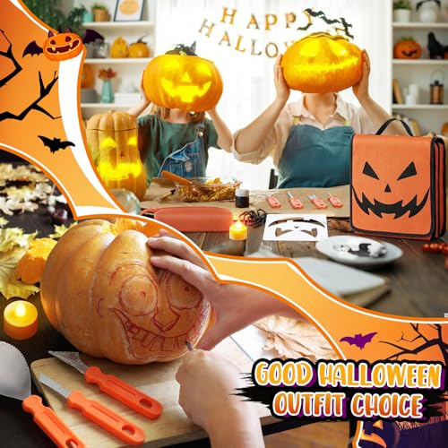 Halloween Pumpkin Carving Kit with 41 Tools & Stencils for Jack-o'-Lanterns