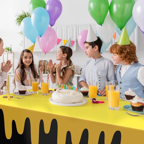 Dark Yellow 3-Pack Waterproof Rectangle Tablecloths - Birthday Party Supplies