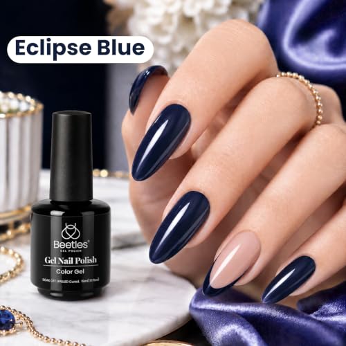 Beetles Gel Nail Polish Navy Eclipse Blue 15ML - Creme Blue Variation D