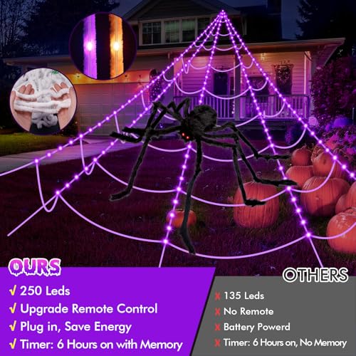 Halloween Spider Web Lights with 59