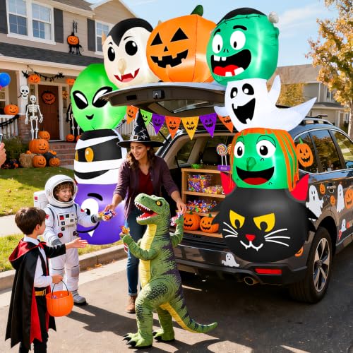 6 Ft Halloween Inflatable Car Decorations with LED Lights for Trunk or Treat