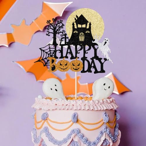 Halloween Cake Topper Ghost Moon Pumpkin Bat Spooky Party Decoration - Variation 419