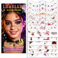 Halloween Glitter Face Tattoos Set - 36 Pcs Spooky & Cute Designs