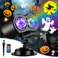Halloween Projector Light with 4 Patterns - Waterproof Holiday LED Projection with 19 HD Slides