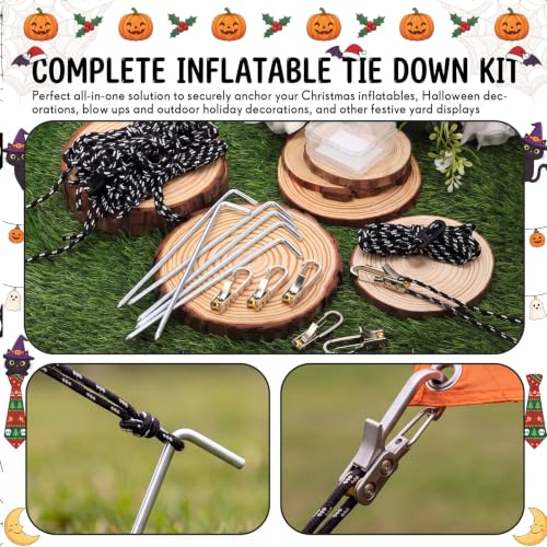 Heavy Duty Inflatable Stakes Tethers Kit for Outdoor Decorations - Metal Variation