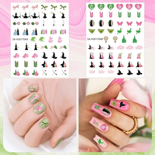Witch Nail Stickers - 8 Sheets Halloween & Fantasy Nail Decals for Kids & Teens