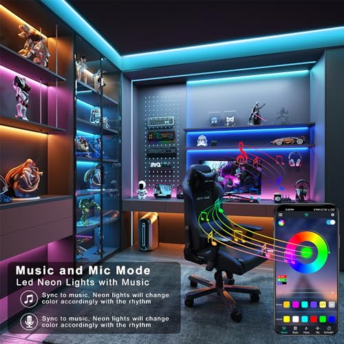 LED Lights 65.6 ft RGB LED Strip Light for Bedroom - Music Sync & App Control