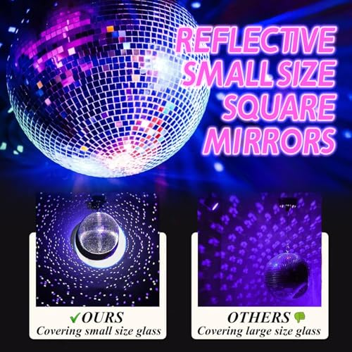 5 Inch Mirror Disco Ball Light - Rotating Party LED Lamp for Christmas & Events