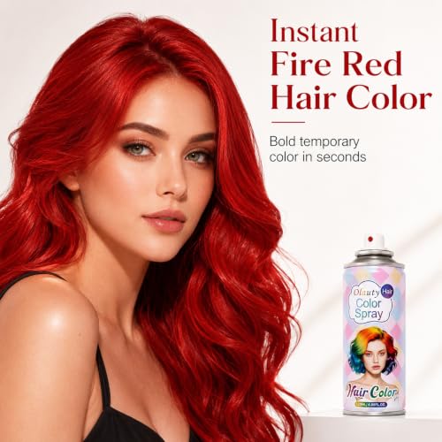 Red Hair Spray - Temporary Hair Color Spray for Kids & Adults, 4.06 oz Fire Red