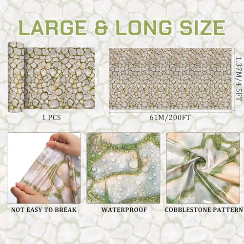 Vintage Brick Wall Backdrop Roll - 100 Ft x 54 In Faux Stone Tablecloth
