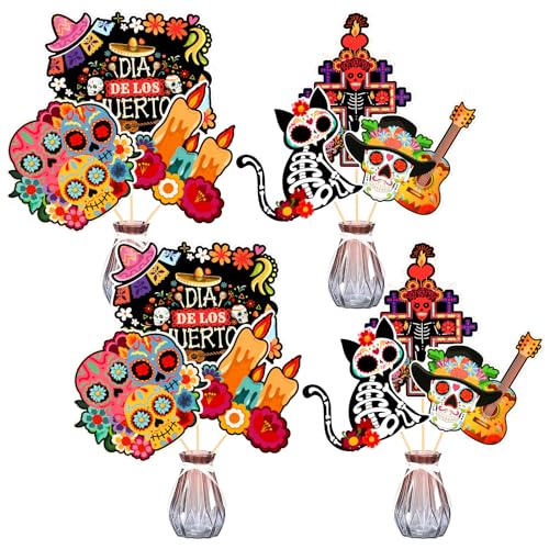Day of the Dead Table Centerpieces Set of 24 for Mexican Themed Parties