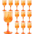 Pumpkin Orange 12-Pack Plastic Wine Glasses 7oz for Wedding & Party