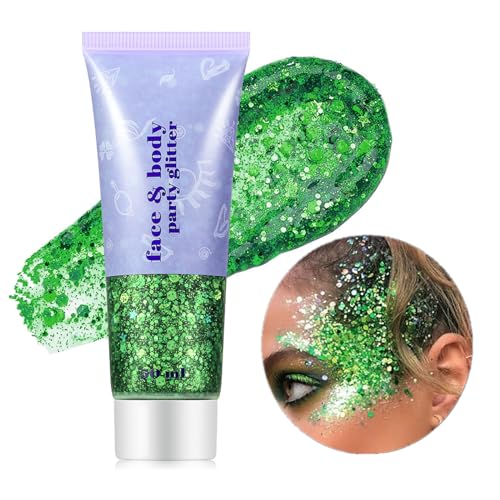 09 Green Body Glitter - St Patrick's Day Holographic Face & Body Makeup