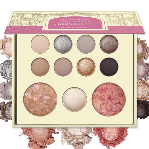 All-in-One Face & Eye Makeup Palette with Eyeshadows, Blush, Bronzer & Highlighter
