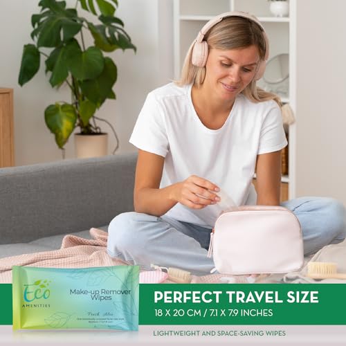 Travel Makeup Remover Wipes Pack of 500 - Individually Wrapped, Gentle & TSA Friendly