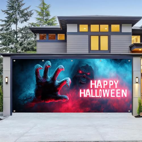 HOMETITUTE Halloween Garage Door Cover Banner 13x6ft - Garage Banner#7
