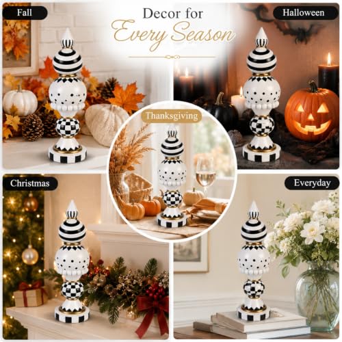 Black and White Checkered Fall Halloween Table Mantle Home Decor - Variation of THIS Listing