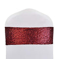 50PCS Wine Red Elastic Sequin Chair Sashes Bling Bling Party Decoration