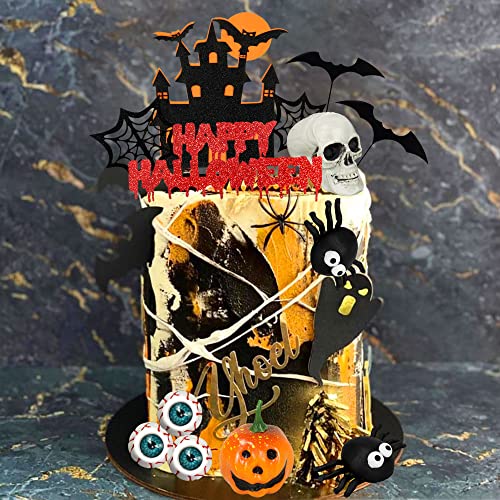 Halloween Cake Toppers Skull Eyeballs Spider Castle Decorations - Eyeballs Variant