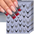Halloween Bat Nail Stickers Glitter Gold & Silver French Tips - Mix - 4 Sheets