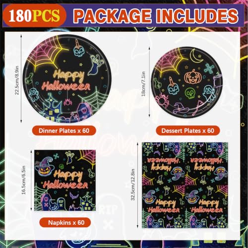 Halloween Paper Plates and Napkins Party Supplies Set - Serves 60