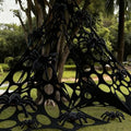Halloween Outdoor Giant Spider Web with Fake Spiders - Black, Variation of THIS listing