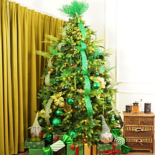 Artificial Glitter Berry Picks Set of 16 - Green Christmas Decorations