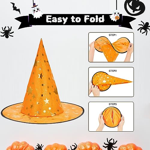 Kids Witch Hat Halloween Costume Accessory - Black & Purple, One Size
