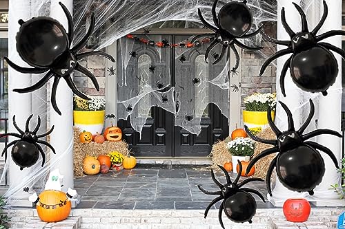 Halloween Spider Balloons Set - 33in & 17.2in Foil Spiders for Party Decor