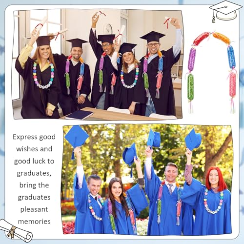 Rainbow Graduation Candy Lei Making Kit with DIY Friendship Bracelets & Garland - Class of 2026