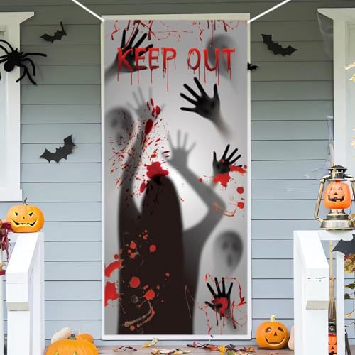 Halloween Bloody Door Banner - Horror Scene Decor for Doors & Walls
